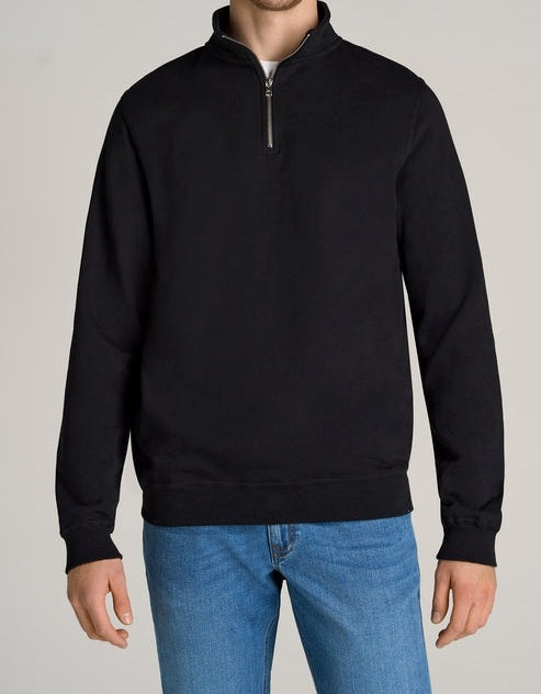 Quarter Zip Pullover Men Fall and Winter Hoodless Half Zipper Sweatshirt Casual Solid Color 1/4 zip Long Sleeve