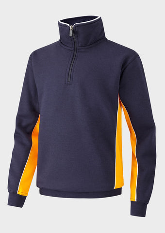 Quarter Zip Pullover Men/Boys Half Zipper Sweatshirt Solid Color with Side Panel Fashion 1/4 Zip Top